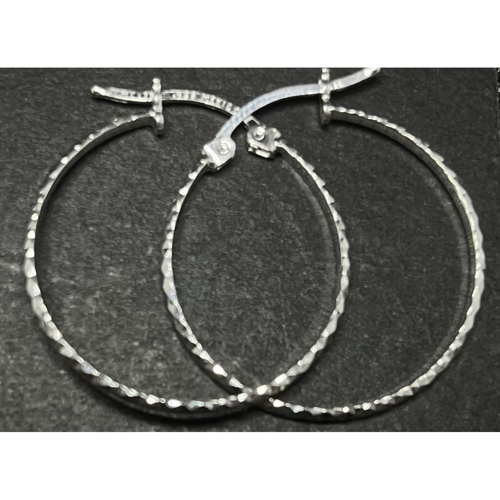 Arracadas de Plata 925‎ Silver Hoop Earrings - Picture 5 of 6